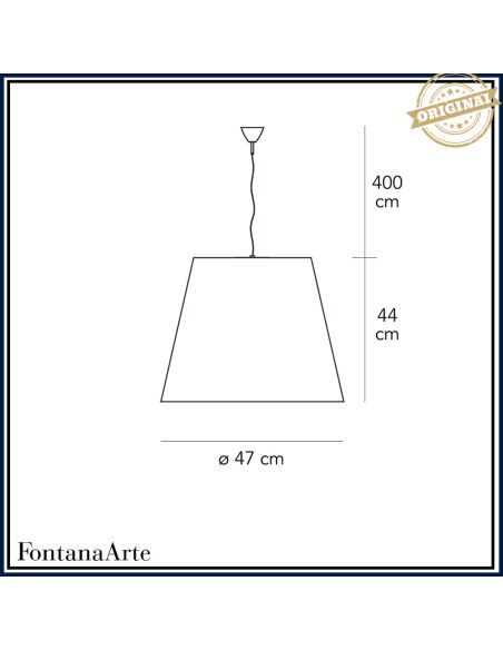 Amax Lampada Sospensione Media Bianco Fontana Arte
