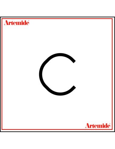 Artemide Alphabet Of Light Lampada Da Parete 'C' Lowercase E Solo Supporto