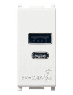 Alimentatore Usb Ac 5V 2,4A 1M Bianco