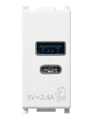Alimentatore Usb Ac 5V 2,4A 1M Bianco