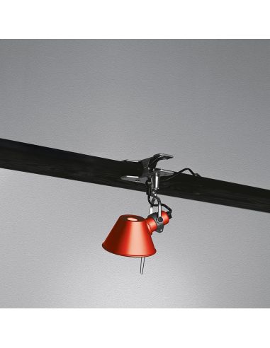 Artemide Tolomeo Micro Pinza Rosso Lampada Parete