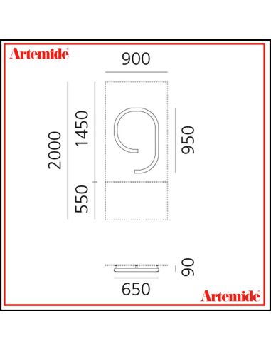 Artemide Alphabet Of Light Lampada Da Parete '9' E Solo Supporto
