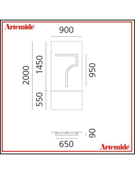 Artemide Alphabet Of Light Lampada Da Parete '7' E Solo Supporto