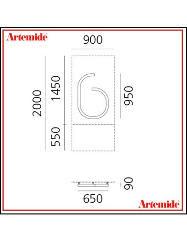 Artemide Alphabet Of Light Lampada Da Parete '6' E Solo Supporto