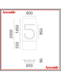 Artemide Alphabet Of Light Lampada Da Parete '5' E Solo Supporto 2