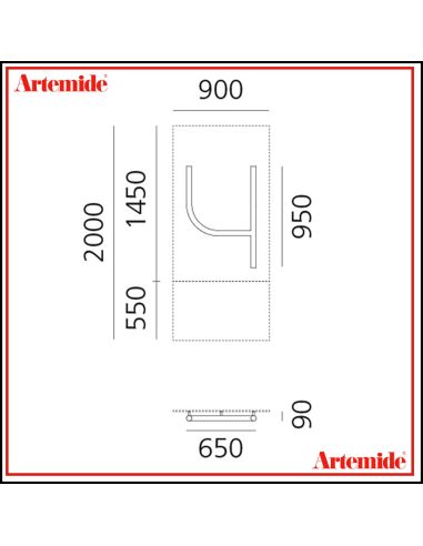 Artemide Alphabet Of Light Lampada Da Parete '4' E Solo Supporto