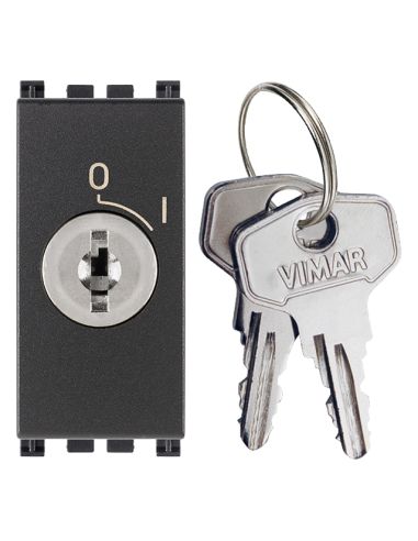 Interruttore 2P 16Ax Chiave Off Grigio