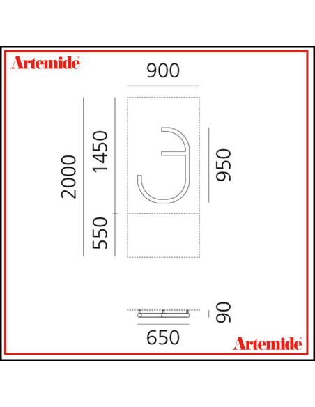Artemide Alphabet Of Light Lampada Da Parete '3' E Solo Supporto