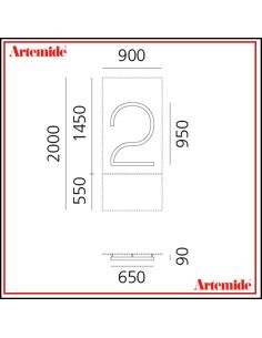 Artemide Alphabet Of Light Lampada Da Parete '2' E Solo Supporto 2
