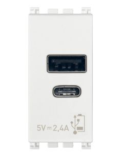 Alimentatore Usb Ac 5V 2,4A 1M Bianco