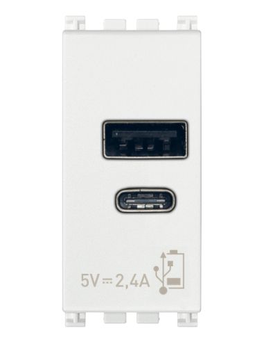 Alimentatore Usb Ac 5V 2,4A 1M Bianco