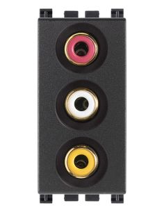Presa Con 3 Connettori Rca Grigio