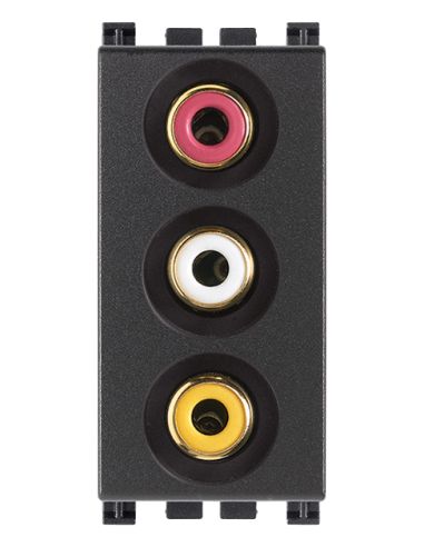 Presa Con 3 Connettori Rca Grigio