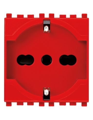 Presa 2Pt 16A Universale Rosso