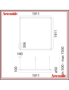 Artemide Alphabet Of Light Sq Lampada Sospensione 180X180 App 2