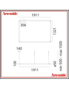 Artemide Alphabet Of Light Sq Lampada Sospensione 120X180 2