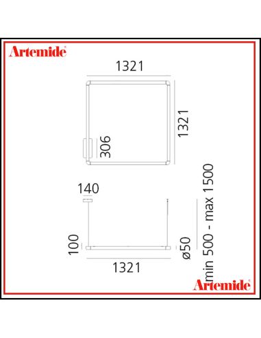 Artemide Alphabet Of Light Sq Lampada Sospensione 120X120