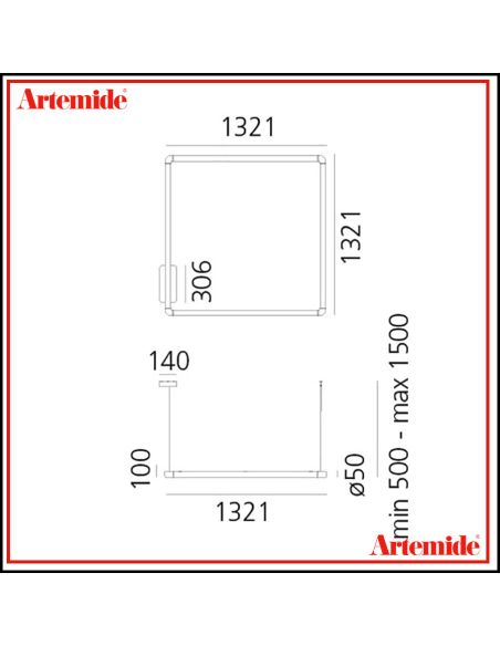Artemide Alphabet Of Light Sq Lampada Sospensione 120X120