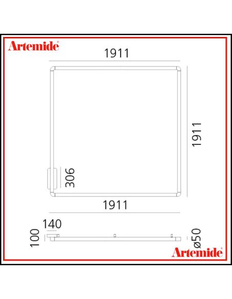 Alphabet Of Light Sq Lampada Da Soffitto O Parete Artemide 180X180