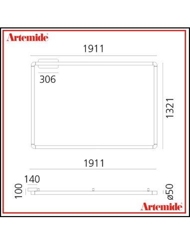 Alphabet Of Light Sq Lampada Da Soffitto O Parete Artemide 120X180 App