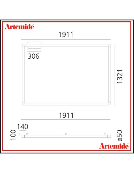 Alphabet Of Light Sq Lampada Da Soffitto O Parete Artemide 120X180 App