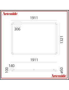 Alphabet Of Light Sq Lampada Da Soffitto O Parete Artemide 120X180 2