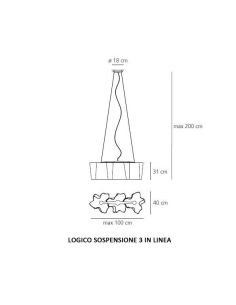 Artemide Logico Lampada Sospensione Composizione Multipla In Linea Seta Lucido 2
