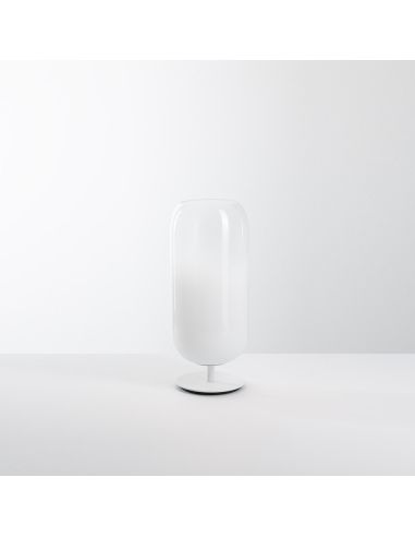 Gople Mini Lampada Da Tavolo Artemide Bianco E Bianco Sfumato