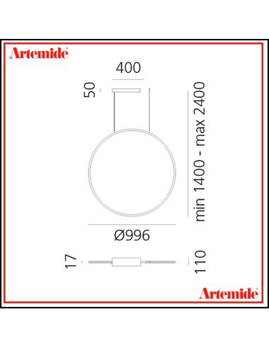 Artemide Lampada Sospensione Discovery Vertical 100 Bronzo Integralis Wv App