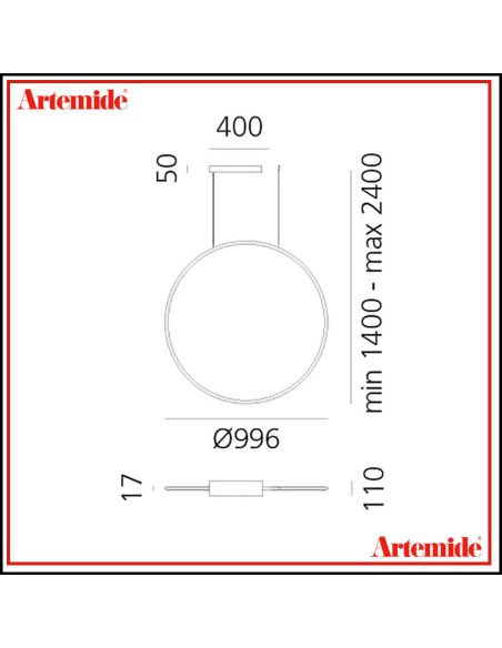 Artemide Lampada Sospensione Discovery Vertical 100 Bronzo Integralis Wv App