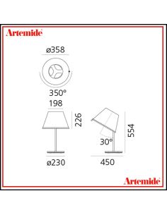Artemide Choose Lampada Da Tavolo Cromo Rivestimento Bianco 2