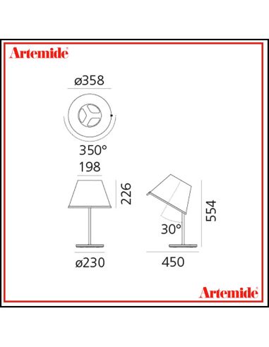 Artemide Choose Lampada Da Tavolo Cromo Rivestimento Bianco