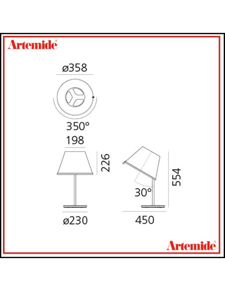Artemide Choose Lampada Da Tavolo Cromo Rivestimento Bianco