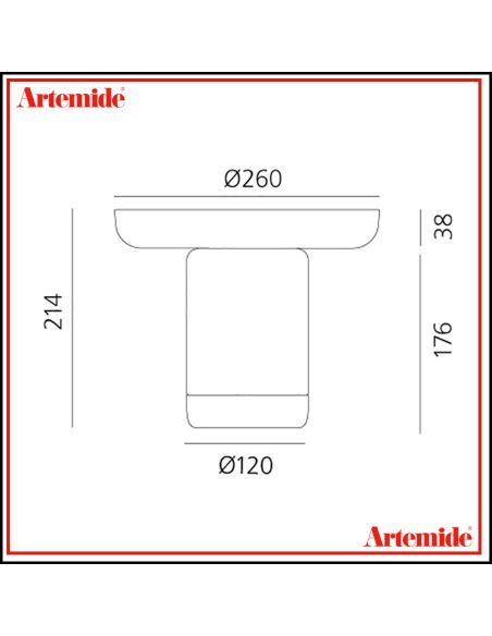 Artemide Bonta' Corpo E Piatto Vetro Turchese Lampada Da Tavolo
