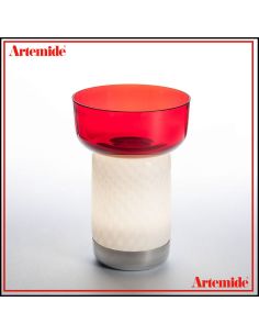 Artemide Bonta' Corpo E Ciotola Vetro Rosso Lampada Da Tavolo