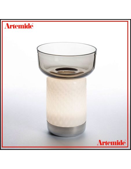Artemide Bonta' Corpo E Ciotola Vetro Grigio Lampada Da Tavolo