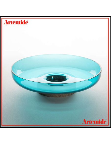 Lampada Da Tavolo Artemide Bonta' Solo Base E Piatto Vetro Turchese