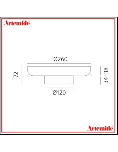 Lampada Da Tavolo Artemide Bonta' Solo Base E Piatto Vetro Turchese 2