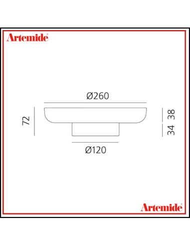 Lampada Da Tavolo Artemide Bonta' Solo Base E Piatto Vetro Turchese