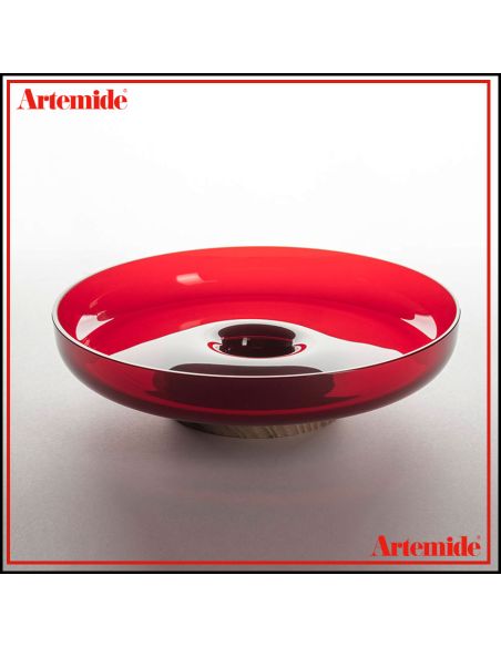 Artemide Bonta' Solo Base E Piatto Vetro Rosso Lampada Da Tavolo