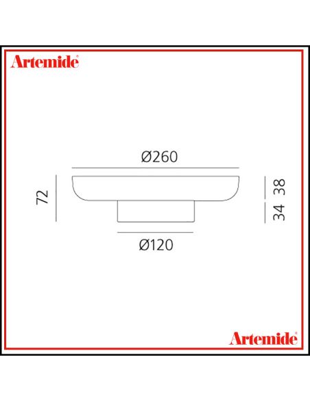 Artemide Bonta' Solo Base E Piatto Vetro Rosso Lampada Da Tavolo