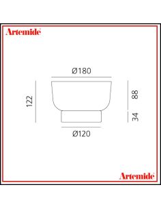 Artemide Bonta' Solo Base E Ciotola Vetro Turchese Lampada Da Tavolo 2