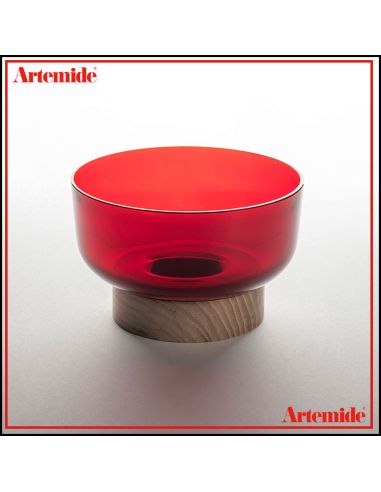 Artemide Bonta' Solo Base E Ciotola Vetro Rosso Lampada Da Tavolo