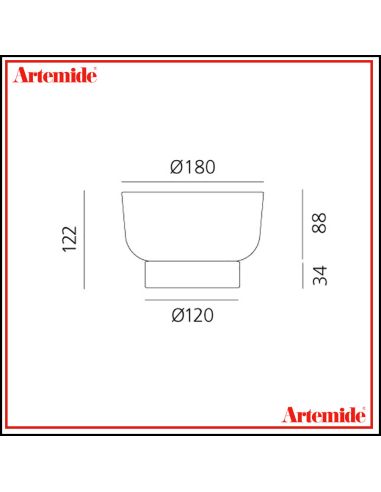 Artemide Bonta' Solo Base E Ciotola Vetro Grigio Lampada Da Tavolo