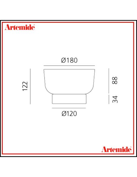Artemide Bonta' Solo Base E Ciotola Vetro Grigio Lampada Da Tavolo