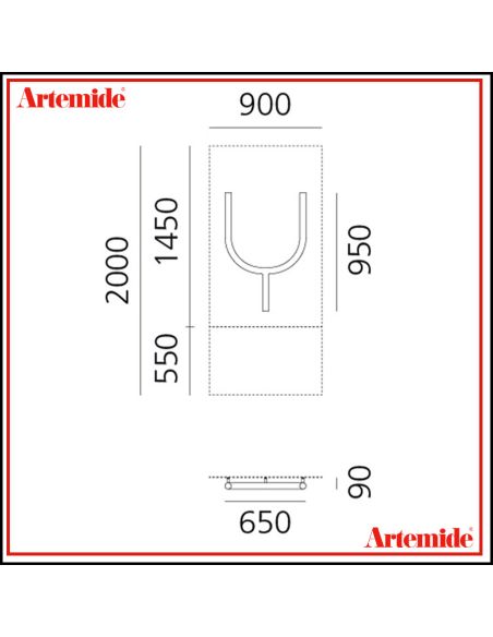 Artemide Alphabet Of Light Lampada Da Parete 'Y' Uppercase E Solo Supporto