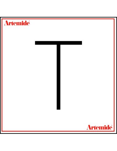 Artemide Alphabet Of Light Lampada Da Parete 'T' Uppercase E Solo Supporto