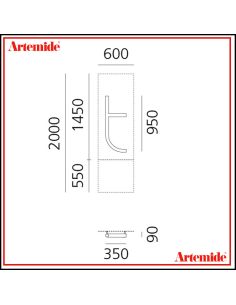 Artemide Alphabet Of Light Lampada Da Parete 'T' Lowercase E Solo Supporto 2