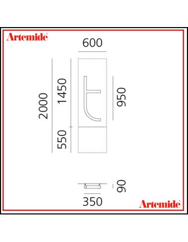 Artemide Alphabet Of Light Lampada Da Parete 'T' Lowercase E Solo Supporto
