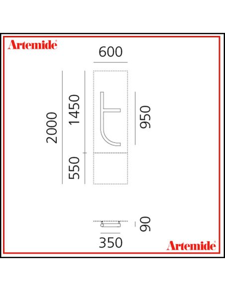 Artemide Alphabet Of Light Lampada Da Parete 'T' Lowercase E Solo Supporto
